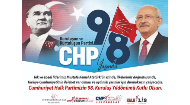 CHP Lüleburgaz’dan Kuruluş Yıl Dönümü Programı