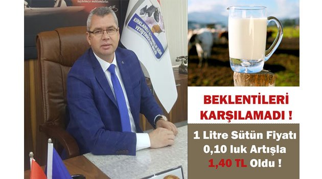 Bir Litre Sütün Fiyatı 1.40 Olarak Belirlendi