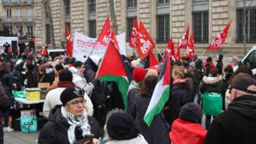 Paris’te 21 kişilik Filistinli grup Belçika’daki Avrupa Konseyi’ne yürüyüş başlattı