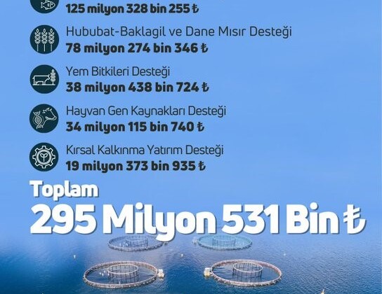 295 milyon 531 bin lira tarımsal destekleme ödemesi çiftçilerin hesabına yatırılacak