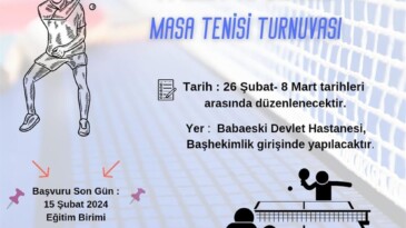 Masa Tenisi Turnuvası Düzenleniyor