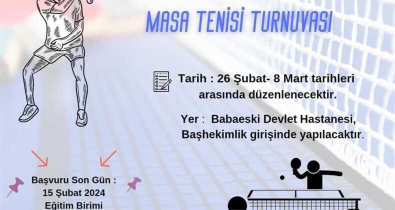 Masa Tenisi Turnuvası Düzenleniyor