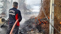 Tokat’ta bahçede çıkan yangın şantiyeye sıçradı