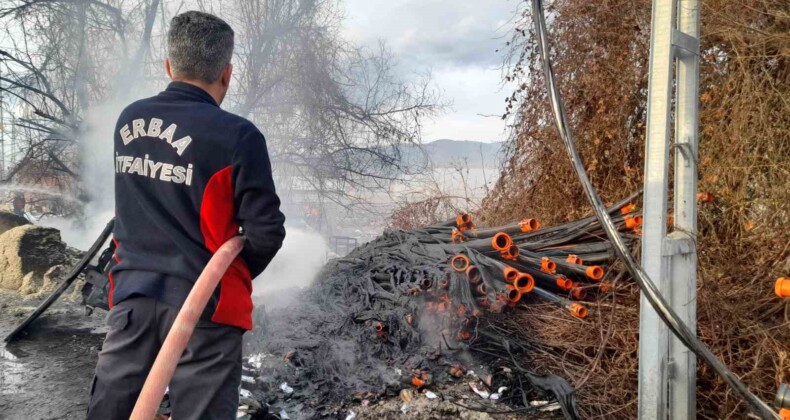 Tokat’ta bahçede çıkan yangın şantiyeye sıçradı